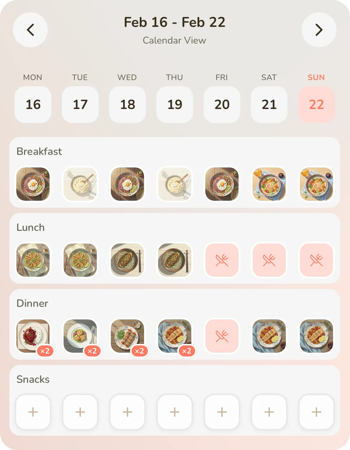 Meal Plan Widget